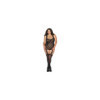 Bodystocking grande taille dentelle effet guêpières large décolleté et bas sexy 